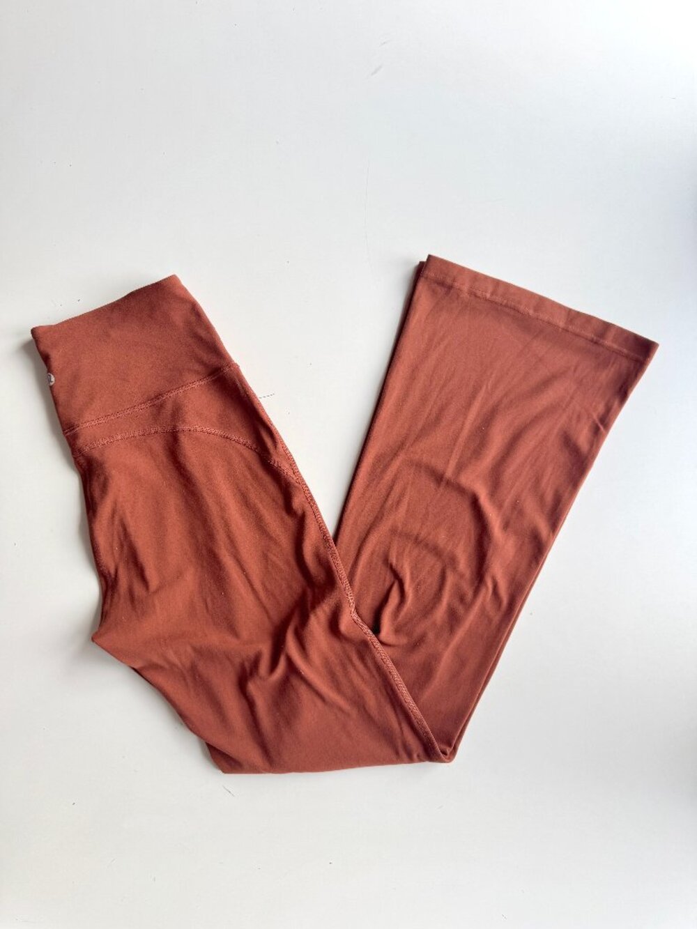 LULULEMON Dark Terracotta Brown Groove Nulu Super-High-Rise Flared Pants, Size 8